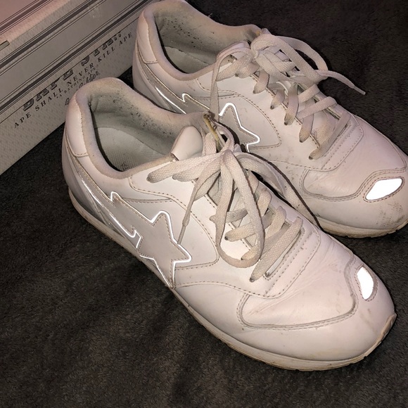 Bape Shoes | All White Bapesta 5 Foot 